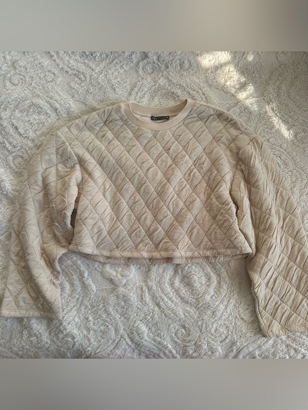 Zara Nylon Texture Print Sweater Size Medium